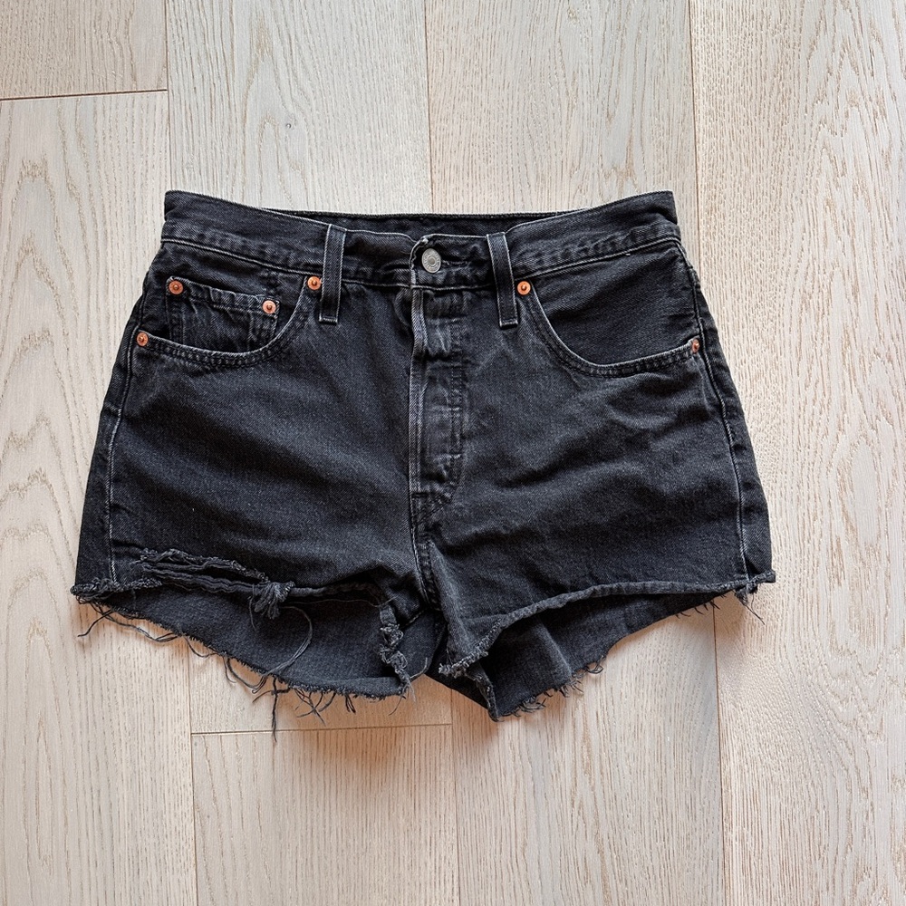Levi's Black Distressed Women's Jean Shorts